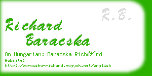 richard baracska business card